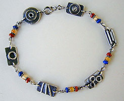 Lapis Lazuli, Red Jasper, Carnelian and Sterling Silver Ankle Bracelet by Vicky Jousan