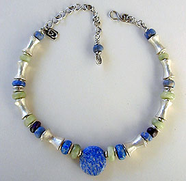 Lapis, Sugilite, Jade, Sodalite - stone beads by Africa John - sterling silver necklace by Vicky Jousan