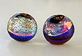 Fused Dichroic Glass Button Earrings