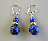 Lapis Lazuli and sterling silver necklace and earrings by Vicky Jousan