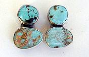 Turquoise and sterling silver earrings by Vicky Jousan