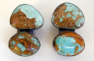 Arizona Turquoise and sterling silver earrings by Vicky Jousan