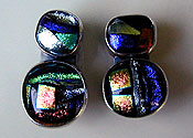 Dichroic Glass and Sterling Silver earrings by Vicky Jousan