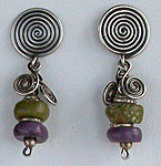 sugilite adn gaspeite earrings