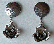 Sterling Silver Rose Earrings