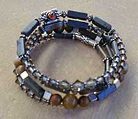 Picasso marble jasper, soo chow, Swarovski Austrian crystal bracelet by Vicky Jousan