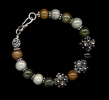 Burma jade and sterling silver bracelet by Vicky Jousan