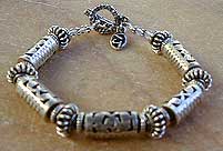 Bali and India sterling silver bracelet by Vicky Jousan