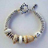 Lampwork Beads and Sterling silver bracelet by Vicky Jousan