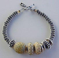 Lampwork Beads and Sterling silver bracelet by Vicky Jousan